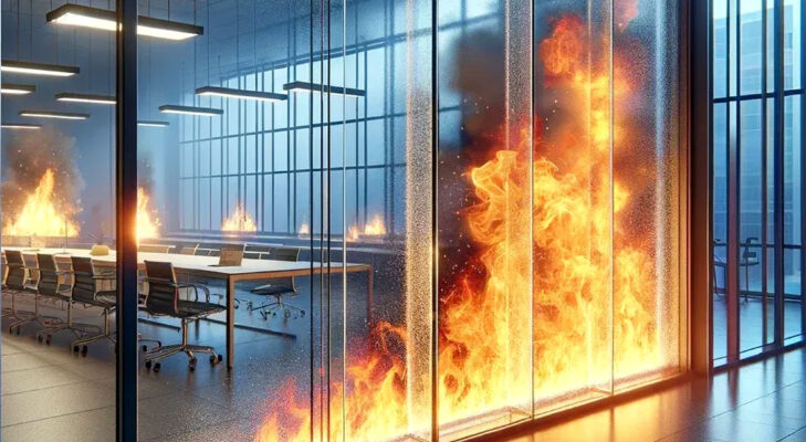 Vách kính chống cháy Ei60